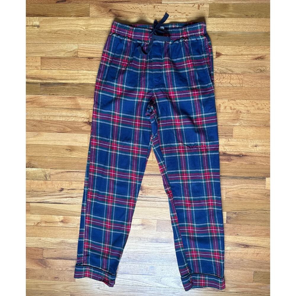Petite Plume Men's Flannel Pajama Pants in Red Blue Plaid Size Medium